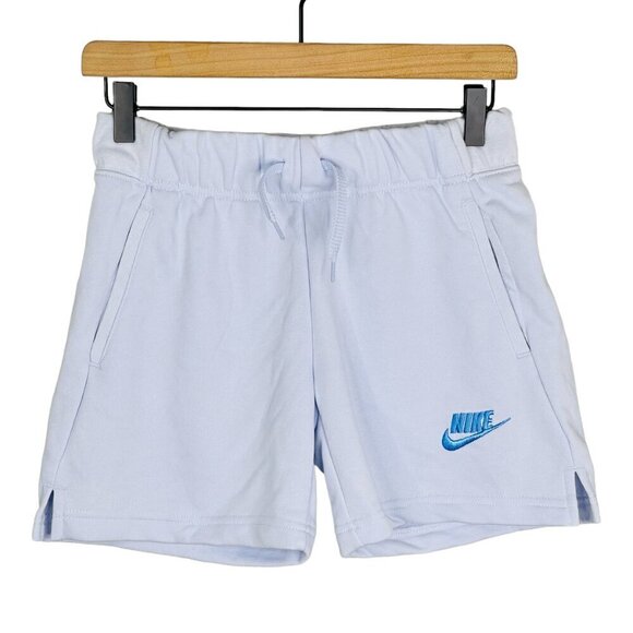 Nike Shorts Girls Large 5 Inch Club Elastic Waist Pull On Embroidered Swoosh - Picture 1 of 9